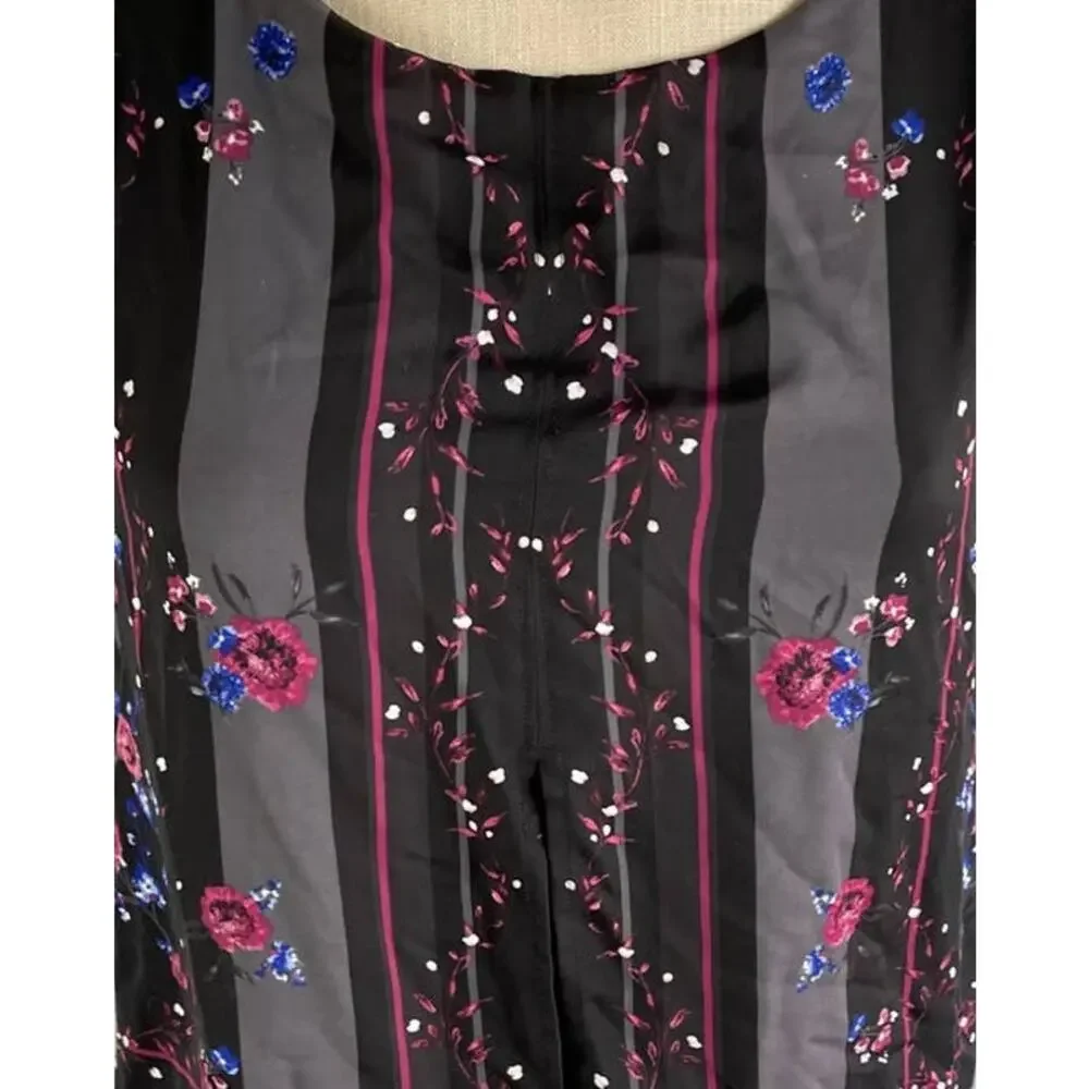 ELLE Womens XS Sleeveless Floral Top Black Polyester Rayon - Picture 7 of 10